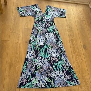 Lilly Pulitzer Parigi Maxi Dress in Deep Indigo Swish And Sway - Medium